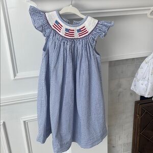 Patriotic Blue and White Kids Dress